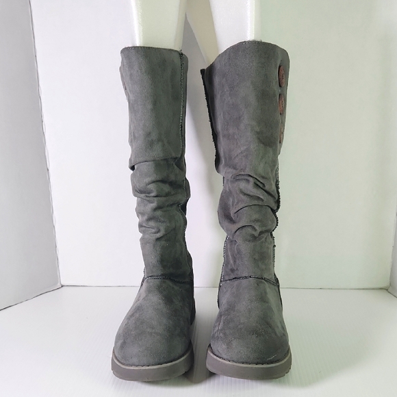 Women's Gray Suede Boots 7.5 - Picture 1 of 7